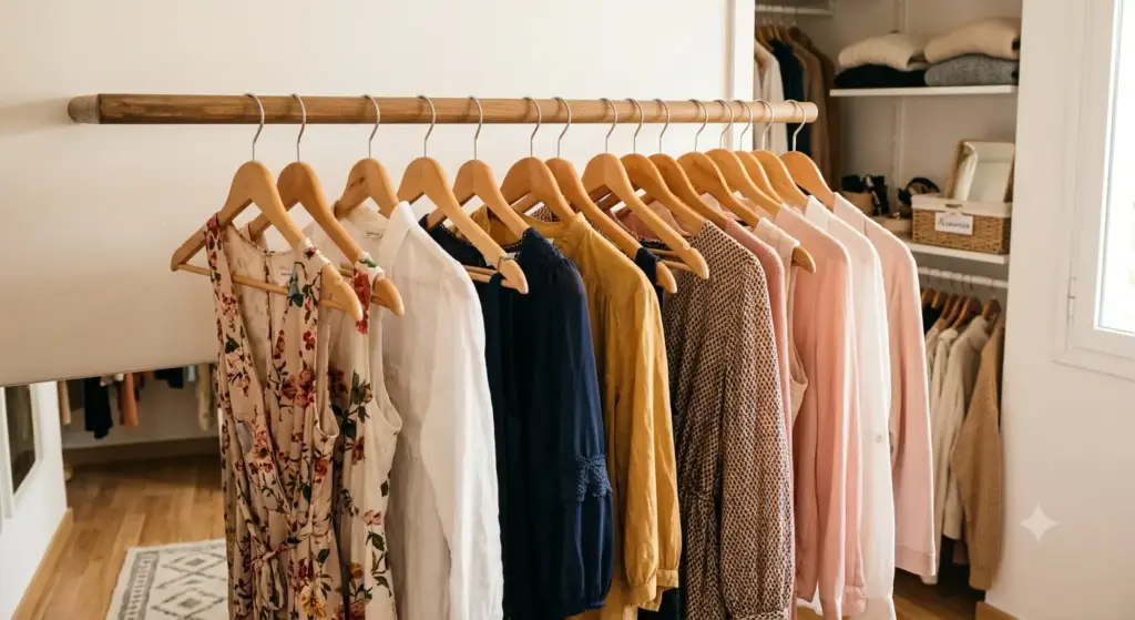 Cómo cuidar la ropa para que dure más: 10 consejos imprescindibles 3 Ropa colgada en percheros de madera