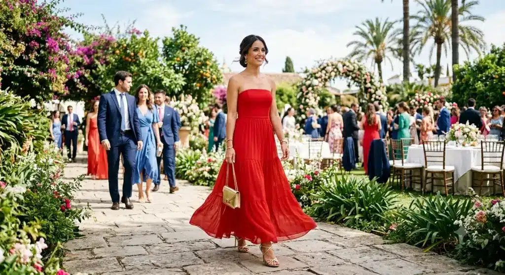Cómo combinar un vestido largo para diferentes ocasiones: guía completa 2 Vestido largo combinado para una boda de día